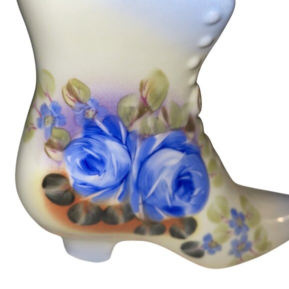 Antique Hand-Painted Nippon Boot Vase With Floral Pattern - Picture 8 of 12